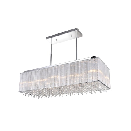 Cwi Lighting Spring Morning 10 Light Drum Shade Chandelier With Chrome Finish 5319P32C-RC (Straight)